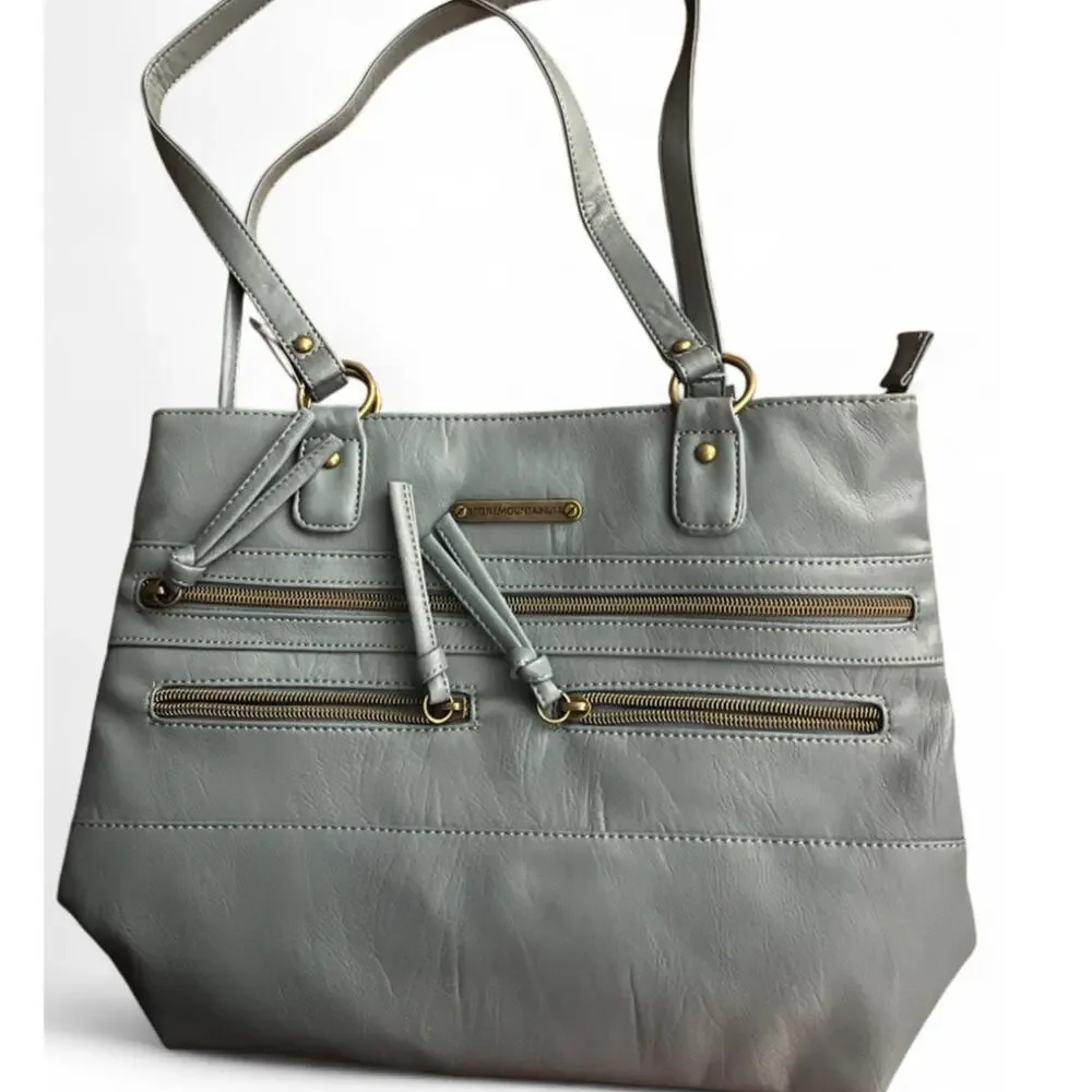 Slate Blue Stone Mountain Zip Shoulder Bag